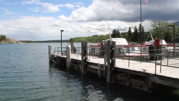 Parque Nacional Glaciar Montana Lagos Waterton Alberta Lago Flathead — Vídeo de stock