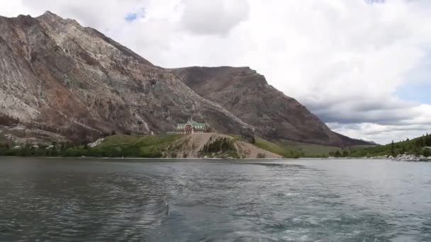 Parque Nacional Glaciar Montana Lagos Waterton Alberta Lago Flathead — Vídeo de stock