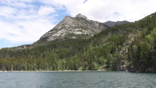 Parque Nacional Glaciar Montana Lagos Waterton Alberta Lago Flathead — Vídeo de stock