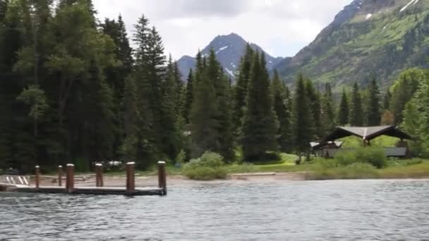 Parco Nazionale Del Ghiacciaio Montana Laghi Waterton Alberta Flathead Lake — Video Stock