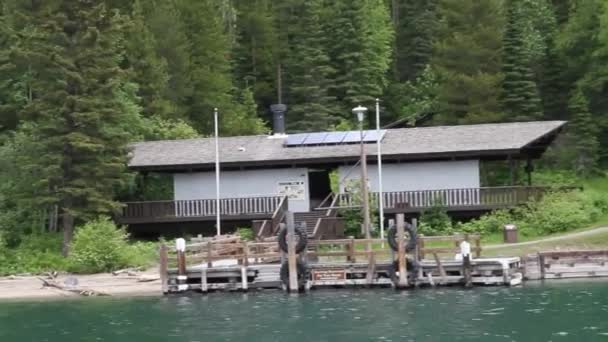 Parque Nacional Glaciar Montana Lagos Waterton Alberta Lago Flathead — Vídeo de stock