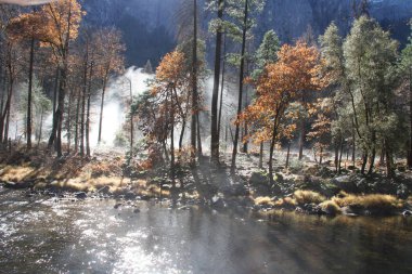 Nature in Yosemite national park in the fall clipart