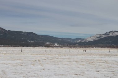Taos New Mexico 'da kış manzarası