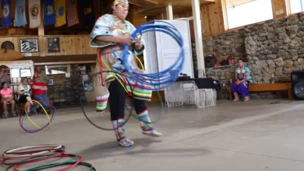 Caballo Loco Dakota Del Sur 2019 Bailarines Nativos Americanos — Vídeos de Stock