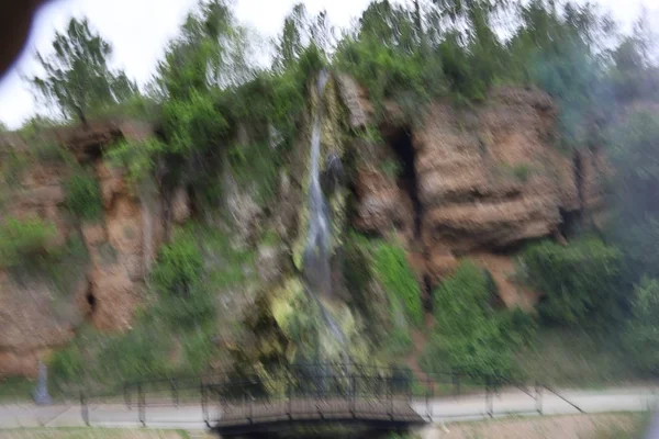 Waterfall in city of Hot sprints in South Dakota