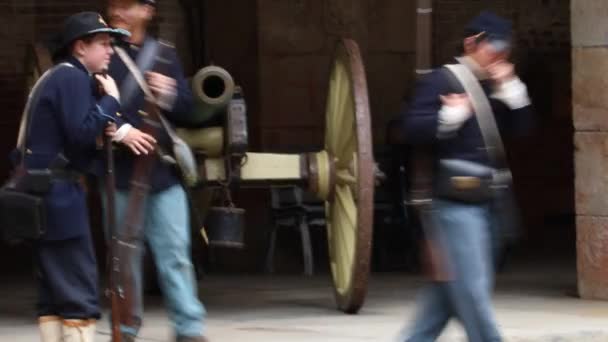 San Francisco California Civil War Reenactment Fort Point San Francisco — Stock Video