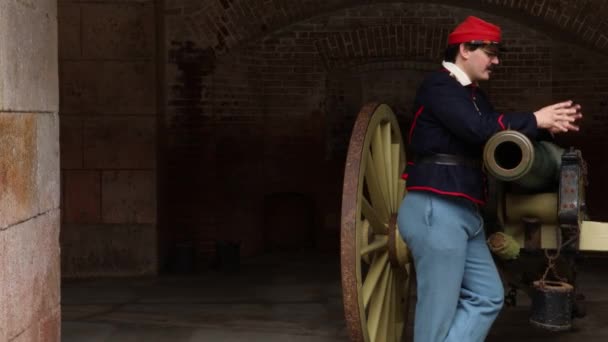 San Francisco California Civil War Reenactment Fort Point San Francisco — Stock Video