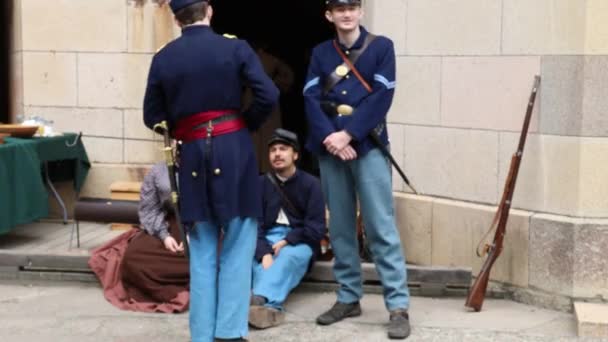 San Francisco California Civil War Reenactment Fort Point San Francisco — Stock Video