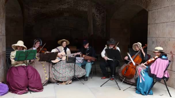 San Francisco Kalifornien Bürgerkrieg Reenactment Fort Point San Francisco — Stockvideo