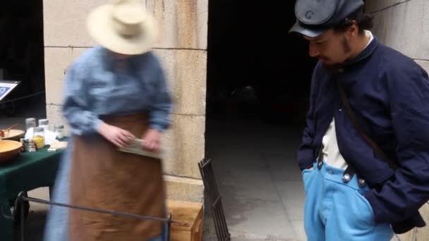 San Francisco California 2019 Civil War Reenactment Fort Point San — стоковое видео