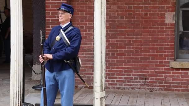 San Francisco California 2019 Civil War Enactment Fort Point San — Stockvideo