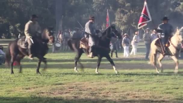 2019 Fresno California Repromulgación Guerra Civil — Vídeo de stock