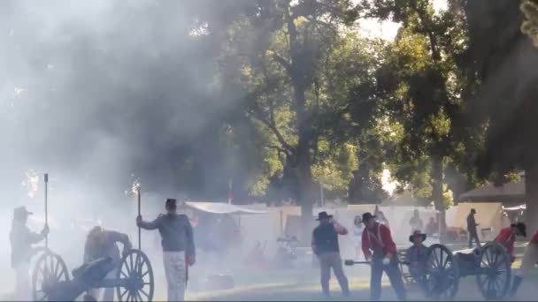 2019 Fresno California Repromulgación Guerra Civil — Vídeo de stock