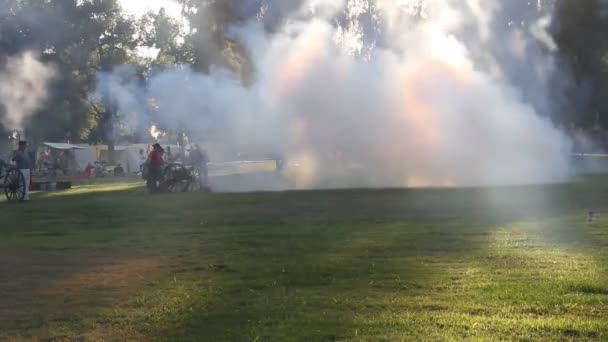 2019 Fresno California Repromulgación Guerra Civil — Vídeo de stock