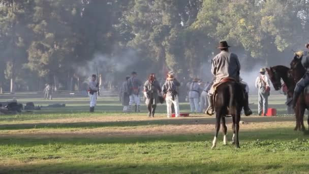 2019 Fresno California Repromulgación Guerra Civil — Vídeo de stock