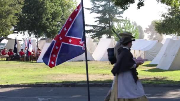 2019 Fresno Californië Het Naspelen Van Burgeroorlog — Stockvideo