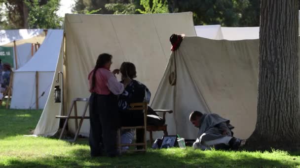 2019 Fresno California Repromulgación Guerra Civil — Vídeo de stock