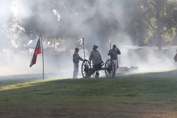 Guerre civile Reconstitution Fresno Californie — Photo