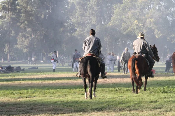 Guerre civile Reconstitution Fresno Californie — Photo