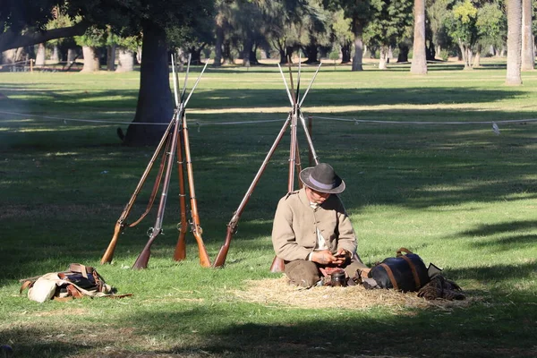 Civil War Reenactment Fresno California — Stock Photo, Image