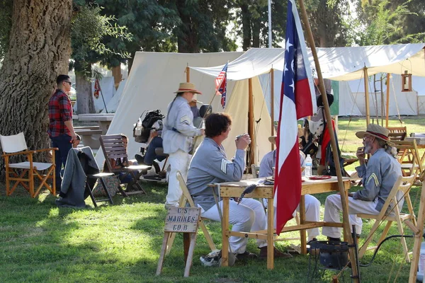 Reconstituição da Guerra Civil Fresno Califórnia — Fotografia de Stock