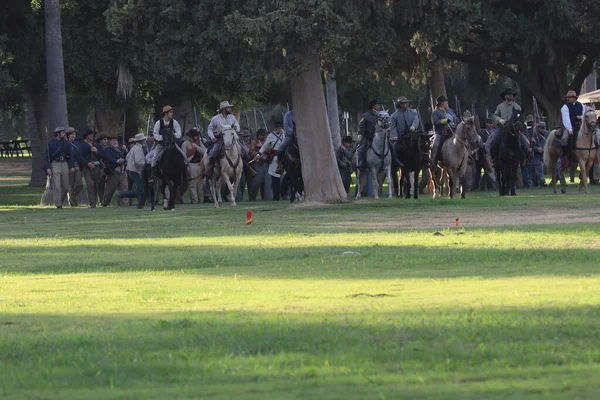 Civil War Reenactment Fresno California — стокове фото