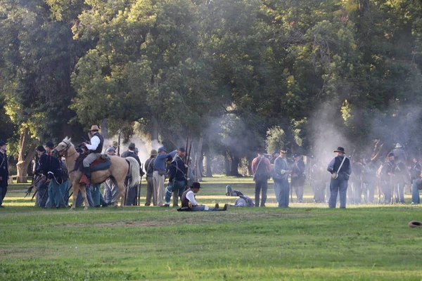 Guerre civile Reconstitution Fresno Californie — Photo