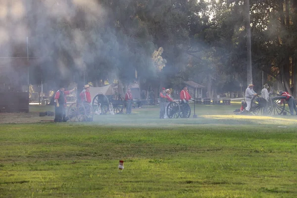 Guerre civile Reconstitution Fresno Californie — Photo