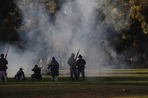 Civil War Reenactment Fresno California — стокове фото