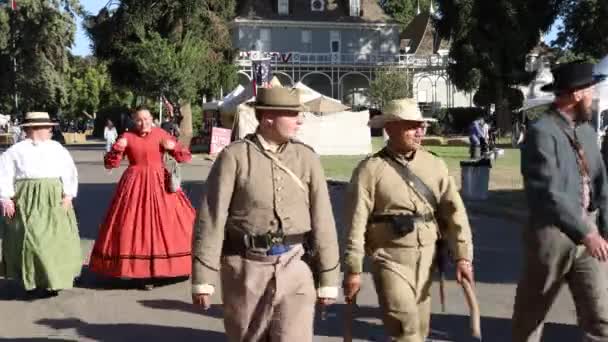 2019 Fresno Califórnia Reencenação Guerra Civil — Vídeo de Stock