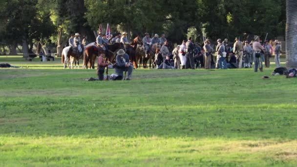 2019 Fresno California Repromulgación Guerra Civil — Vídeo de stock