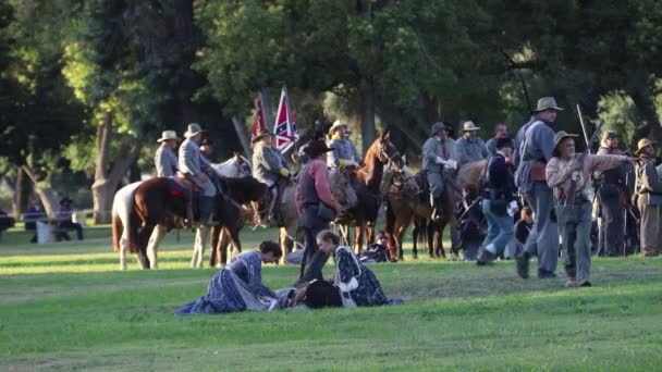 2019 Fresno Califórnia Reencenação Guerra Civil — Vídeo de Stock