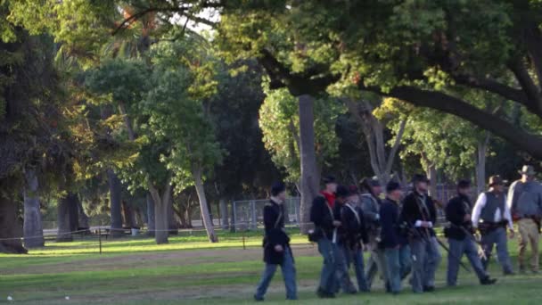 2019 Fresno California Repromulgación Guerra Civil — Vídeo de stock