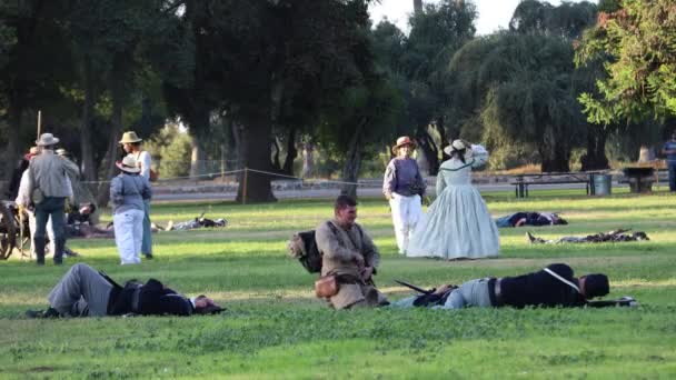 2019 Fresno Califórnia Reencenação Guerra Civil — Vídeo de Stock