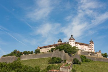 Wuerzburg Kalesi Marienberg Bavyera Almanya
