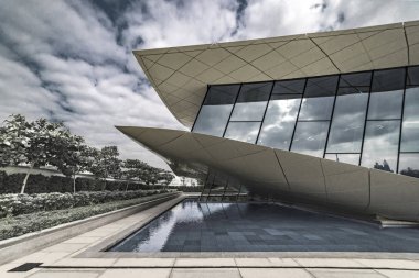 Union Museum, Etihad, Dubai, United Arab Emirate - Jan.4, 2018: The White Wing of the Pavilion of the Etihad Museum clipart
