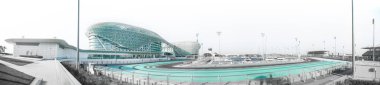 Yas Island, Abu Dhabi, Birleşik Arap Emirlikleri - Jun.23, 2018: 5,55 kilometrelik Yas Marina devre, 1 Kasım, 2009, hangi ülkenin açılış Grand Prix ev sahipliği yaptı. En uzun ve en zorlu dünyada izler nereye yakın ve competitiv