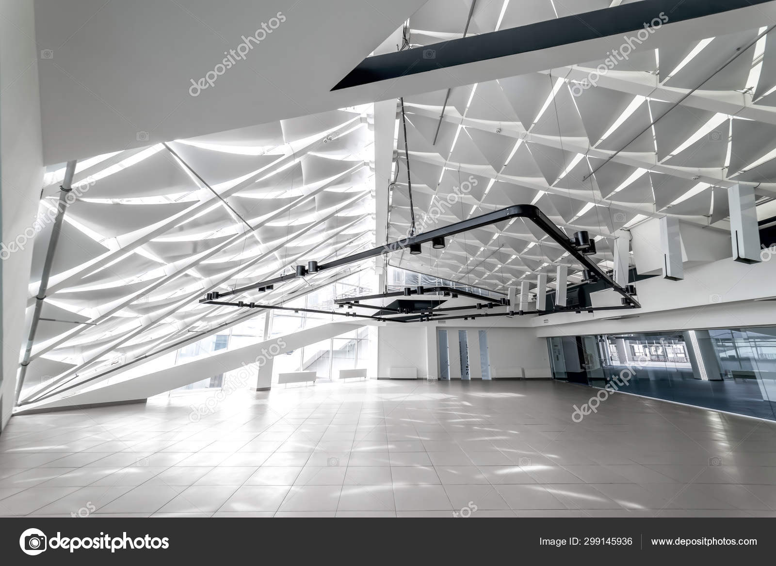 Modern Interior Open Space Sails Of Sunscreens Panels On