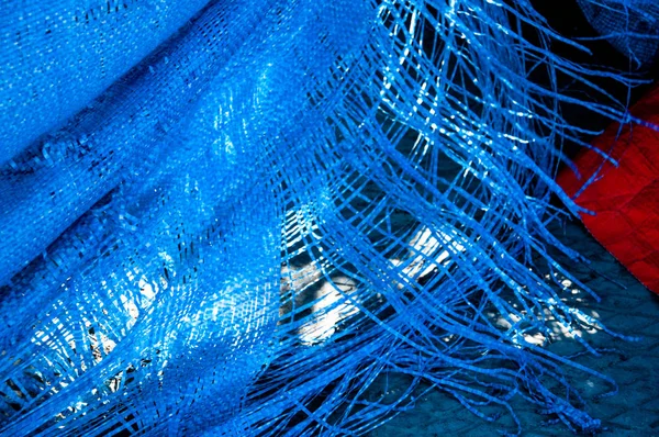 Mavi Çuvala Yere Yakın Çekim — Stok fotoğraf