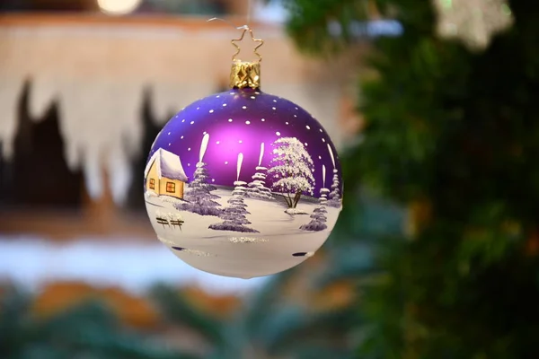 Closeup Shiny Christmas Ball — Stock Photo, Image