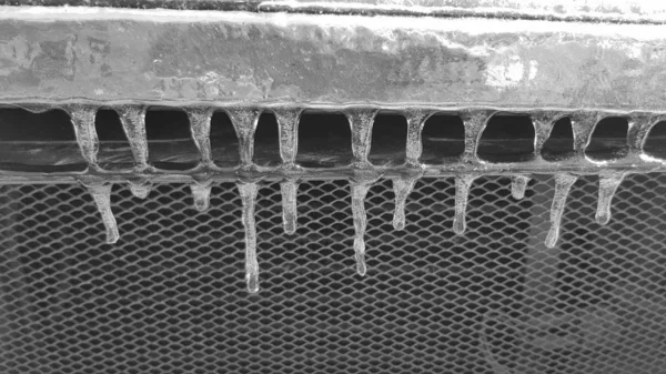 Nieve Cubierto Detalles Del Coche Invierno —  Fotos de Stock