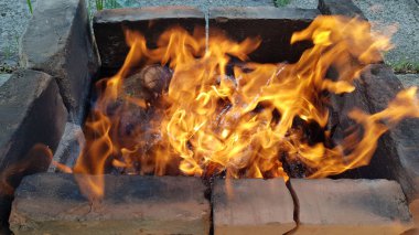 Açık hava bbq için Brezilya tuğlalarından yapılmış.