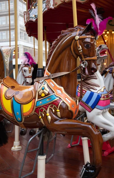 Berlim Alemanha Novembro 2018 Carrossel Mercado Natal Alexanderplatz — Fotografia de Stock