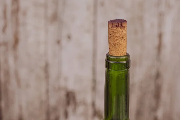 Aged Photo Filter Wine Bottleneck Closed Cork Stained Purple Wine — Stock Photo, Image