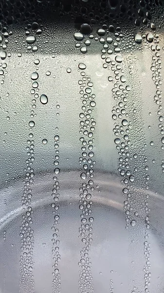 Weicher Fokus Auf Die Textur Klarer Wassertropfen Auf Transparentem Glas — Stockfoto