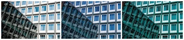 Collage Van Opnamen Van Moderne Architectuurgebouwen Hamburg Duitsland Stedelijke Abstractie — Stockfoto