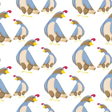 Bıldırcın desen vektör düz sorunsuz arka plan küçük tavuk tasarlamak kuş. Sağlıklı kırsal Hayvanat Bahçesi çocuk kumaş yaban hayatı güzel karakter tasarımı.