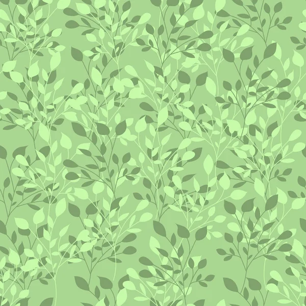 Gröna blad sömlösa mönster flat vector mall natur blad tapet. — Stock vektor
