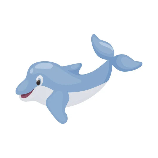 Delfin ugró karakter vektoros illusztráció vicces állat fun tengeri emlős vadon élő tengeri vízi természet hal. — Stock Vector