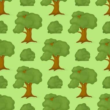 Dikişsiz desen arka plan vektör doğa bitki orman şube illüstrasyon yeşil ağaçlar.